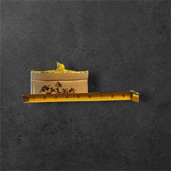 Antique Meiselman Ceramic Oval Trinket Box With Seashell Lid - 6” Made In Italy - Picture 7 of 10